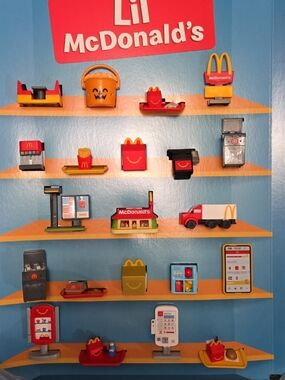 McDonald's Lil Playset Mini Figures - Red & Yellow Cardboard Display...
